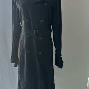 Classic Black Trench Coat with Belt